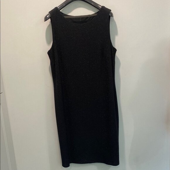 Frank Lyman Black Sleeveless Dress Shimmering Size 18 - Picture 7 of 12